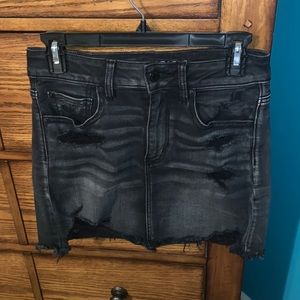 Denim black mini skirt